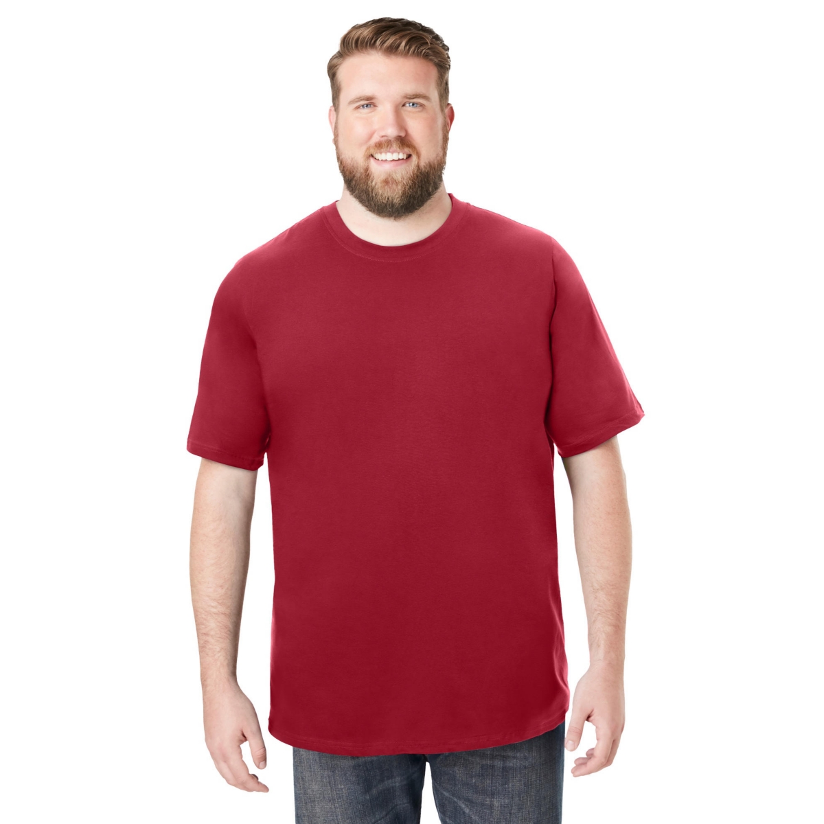 Big & Tall by KingSize Heavyweight Jersey Crewneck T-Shirt - Currant