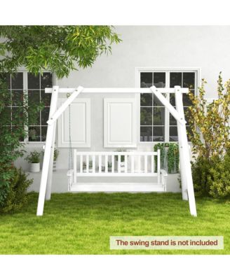 5FT Wooden 3-Person Porch Swing Chair w/ Adjustable Galvanized Metal Chains