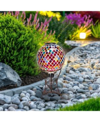 Indoor/Outdoor Decorative Steel Scroll Gazing Ball Stand for 10" or 12" Outdoor Garden Gazing Globes - 11" H