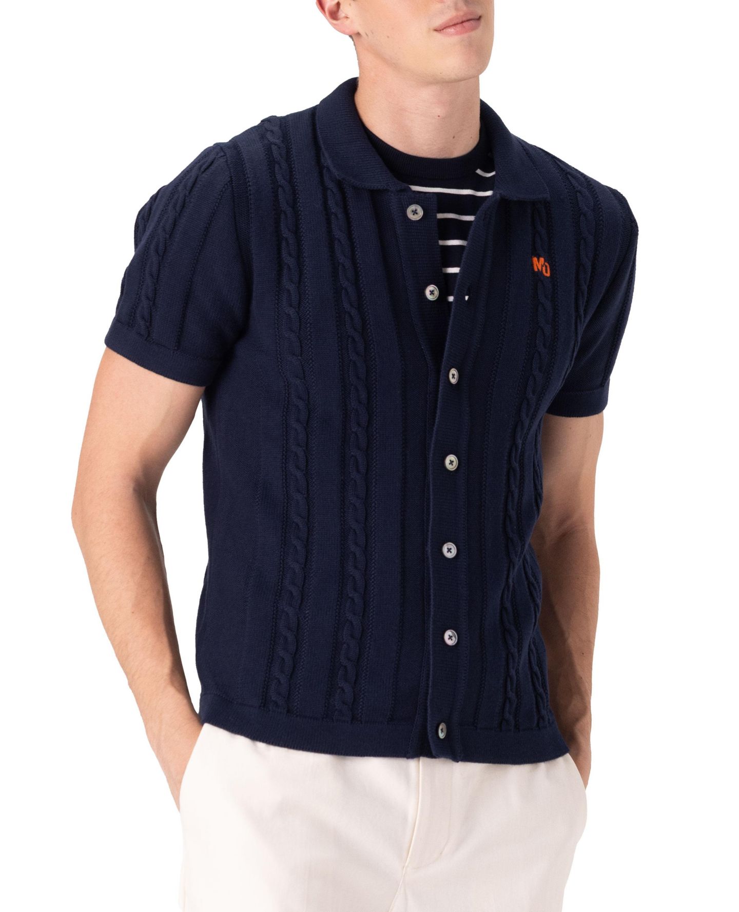 Мужской свитер Members Only JC Polo Cable Knit, цвет: Тёмно-синий — фото 2