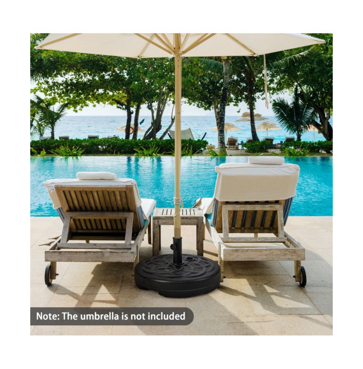 22 Inch Fillable Heavy-Duty Round Patio Umbrella Base Stand