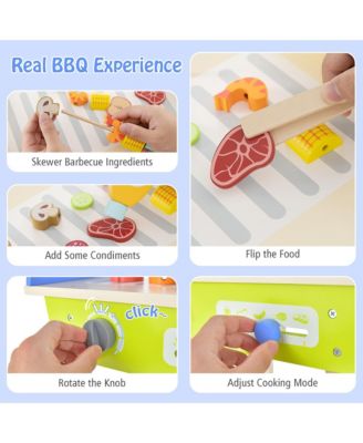 Kid's Pretend Barbecue Grill Play Set Toy BBQ Cooking Playset with Accessories