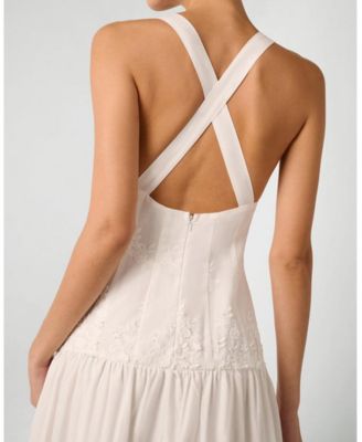 Women's Ruched Cup Peplum Midi Dress