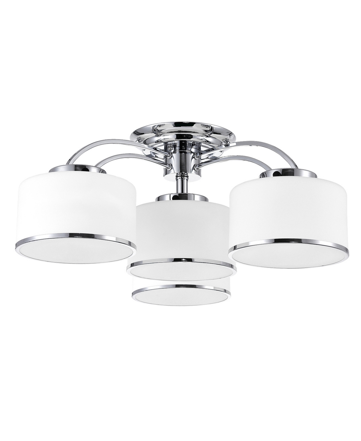 Cwi Lighting 28" Metal Frosted 4 Light Drum Shade Flush Mount