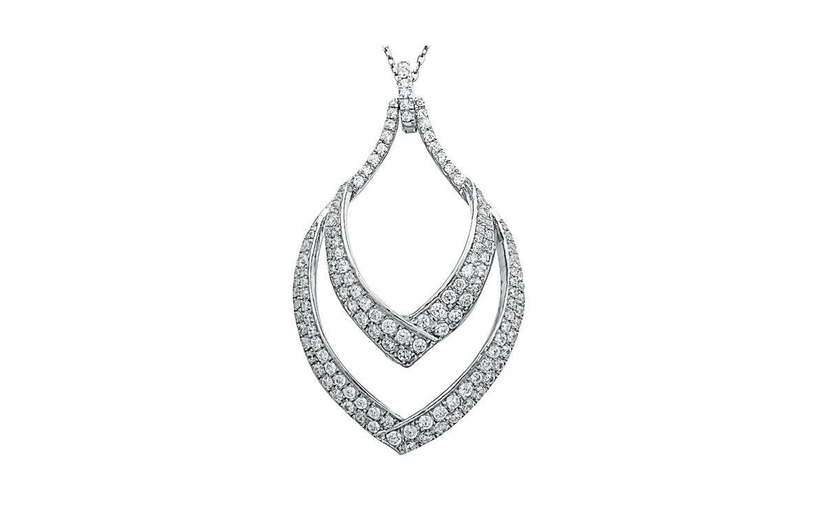 Suzy Levian Pave Cubic Zirconia Sterling Silver Modern Pendant - Silver