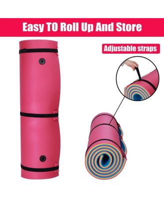 Rose Pink Water Floating Mat Foam Pad, 13x5FT Bouncy Tear-Resistant XPE Foam