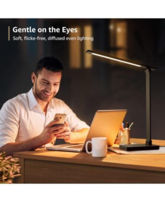 LED Desk Lamp with 9.5W 750LM Metal Touch Control , 5 Color Modes 5 Brightness Level, Eye Caring  For Reading, Crafts, School Supplies, White