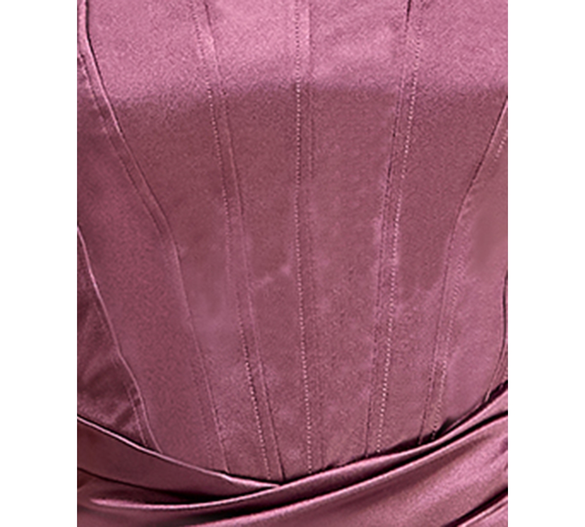 Emerald Sundae Juniors' Iris Sateen Corset-bodice Slit Gown In Pink