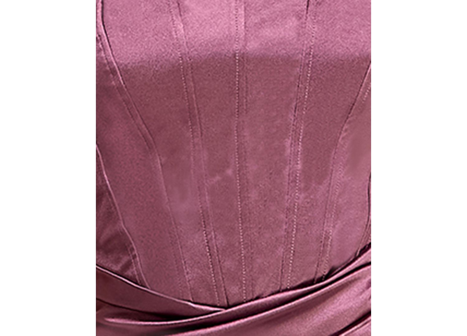 Juniors' Iris Sateen Corset-Bodice Slit Gown