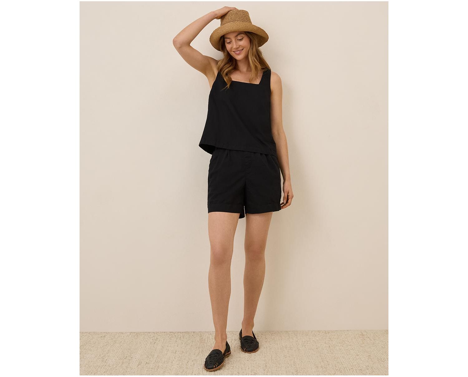 Women's Organic Cotton Canopy Linen Blend Square Neck Tank