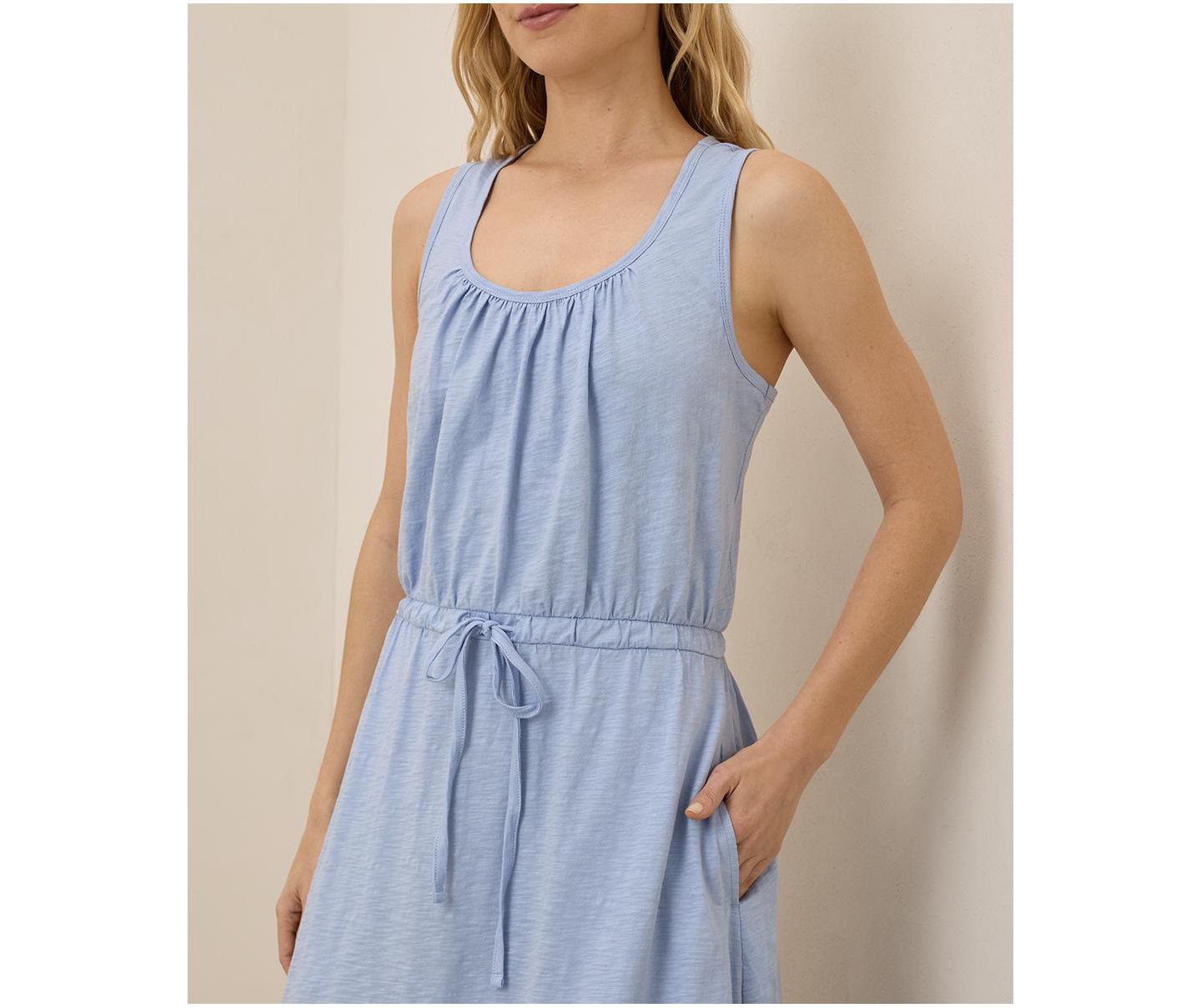 Женское платье Pact Organic Cotton Relaxed Slub Tank Maxi, цвет: Синий — фото 3