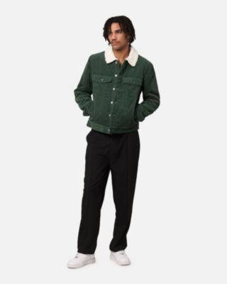 Men's Chelsea Corduroy Sherpa Jacket- Dark Green, S