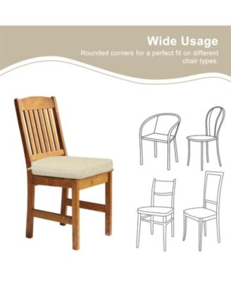 Outdoor Dining Chair Cushions Set of 4, Waterproof Patio Furniture Seat Cushions, Outdoor Chair Pads with Ties, 18 x 19 inch