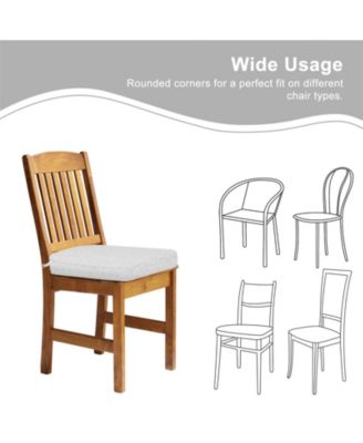 Outdoor Dining Chair Cushions Set of 4, Waterproof Patio Furniture Seat Cushions, Outdoor Chair Pads with Ties, 18 x 19 inch