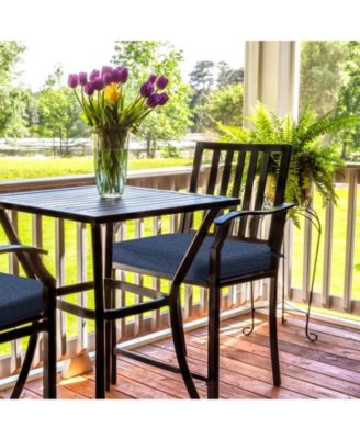 Outdoor Dining Chair Cushions Set of 4, Waterproof Patio Furniture Seat Cushions, Outdoor Chair Pads with Ties, 18 x 19 inch