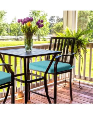 Outdoor Dining Chair Cushions Set of 2, Waterproof Patio Furniture Seat Cushions, Outdoor Chair Pads with Ties, 18 x 19 inch