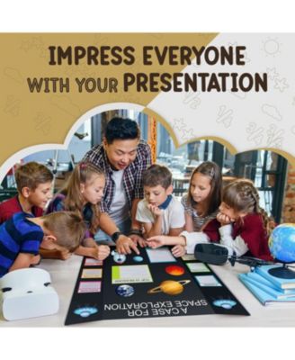 Trifold Poster Board 36" x 48" White Presentation Board - Self-Adhesive Science Subtitles Included - Science Fair Display Boards, for School, Fun Projects and Business Presentations