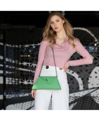 Leather Clutch Bag Summer Green Evening Purse Unique Women's Handbag