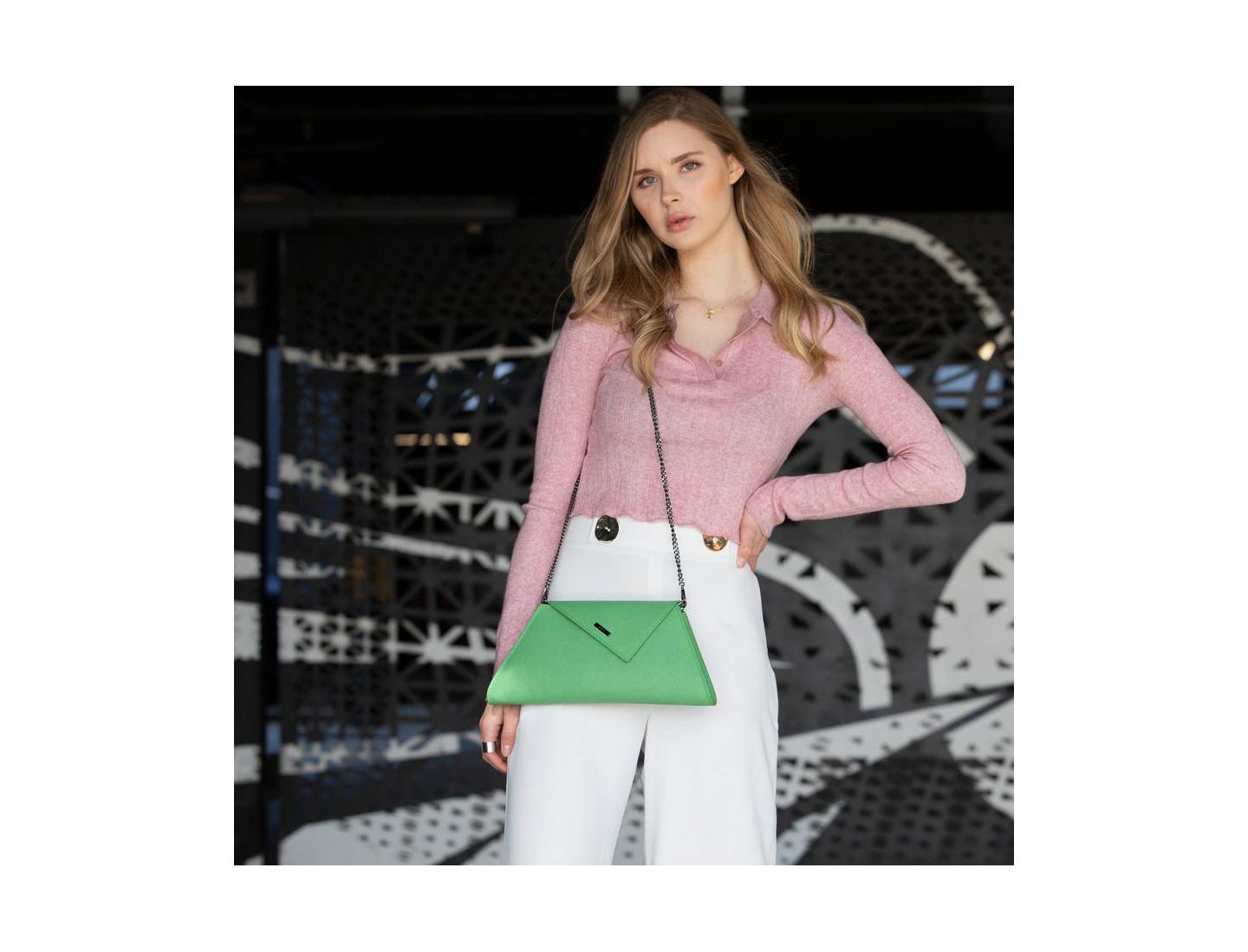 Женский клатч SUSU Leather Clutch Bag Summer Green Evening Purse Unique Handbag, цвет: Зелёный — фото 3