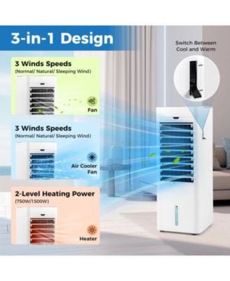 Evaporative Air Cooler and Heater with 3 Modes 3 Speeds and 2 Ice Boxes