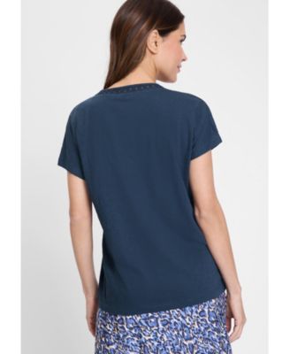 Women's Lace Trim V-Neck T-Shirt