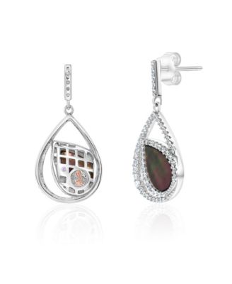 Suzy Levian Sterling Silver Cubic Zirconia Dangle Earrings