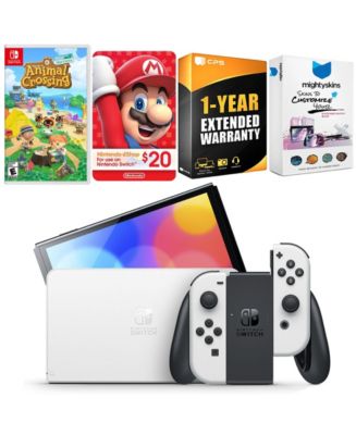 Nintendo Switch White OLED Console with Animal Crossing New