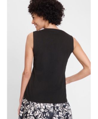 Women's Sleeveless Embroidered Detail Top