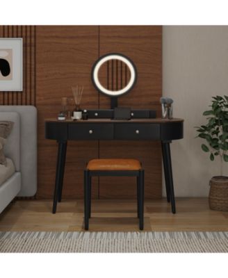 Makeup Vanity Table Set with LED Mirror and 3 Spacious Drawers