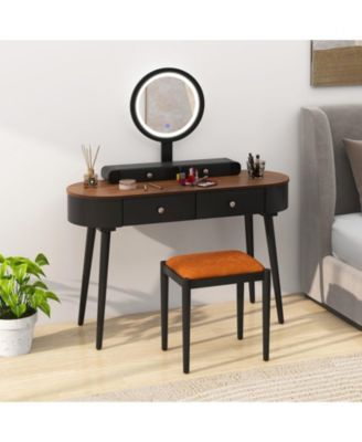 Makeup Vanity Table Set with LED Mirror and 3 Spacious Drawers