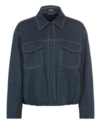 Women's Denim Jersey Bomber Jacket