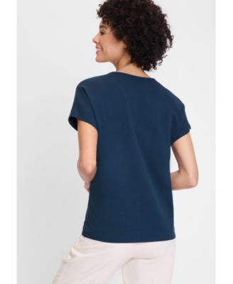 Women's Seersucker V-Neck T-Shirt