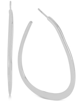 Touch of Silver - Flat Hoop Earrings in Silver-Plating