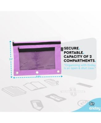 Pink Pencil Pouch For 3 Ring Binder, Zippered Binder Pencil Pouches, 3 Ring Pencil Pouch for Binder, Pencil Case for Binder, Large Pencil Bags for School, Home, and Office.