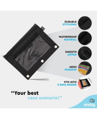 Pink Pencil Pouch For 3 Ring Binder, Zippered Binder Pencil Pouches, 3 Ring Pencil Pouch for Binder, Pencil Case for Binder, Large Pencil Bags for School, Home, and Office.