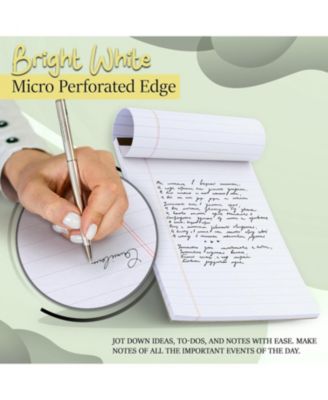 Jr. Legal pad, Small Note Pads Legal Ruled Writing Pad. Perforated Edge. 5" X 8" Canary Yellow, Universal, 50 sheets per Pad (Pack of 12)