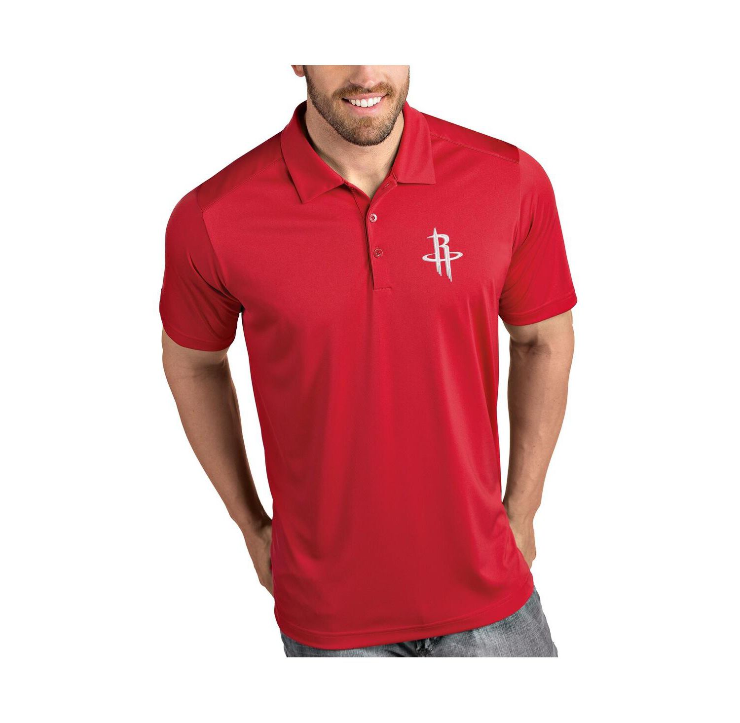 Men's Red Houston Rockets Tribute Polo Shirt