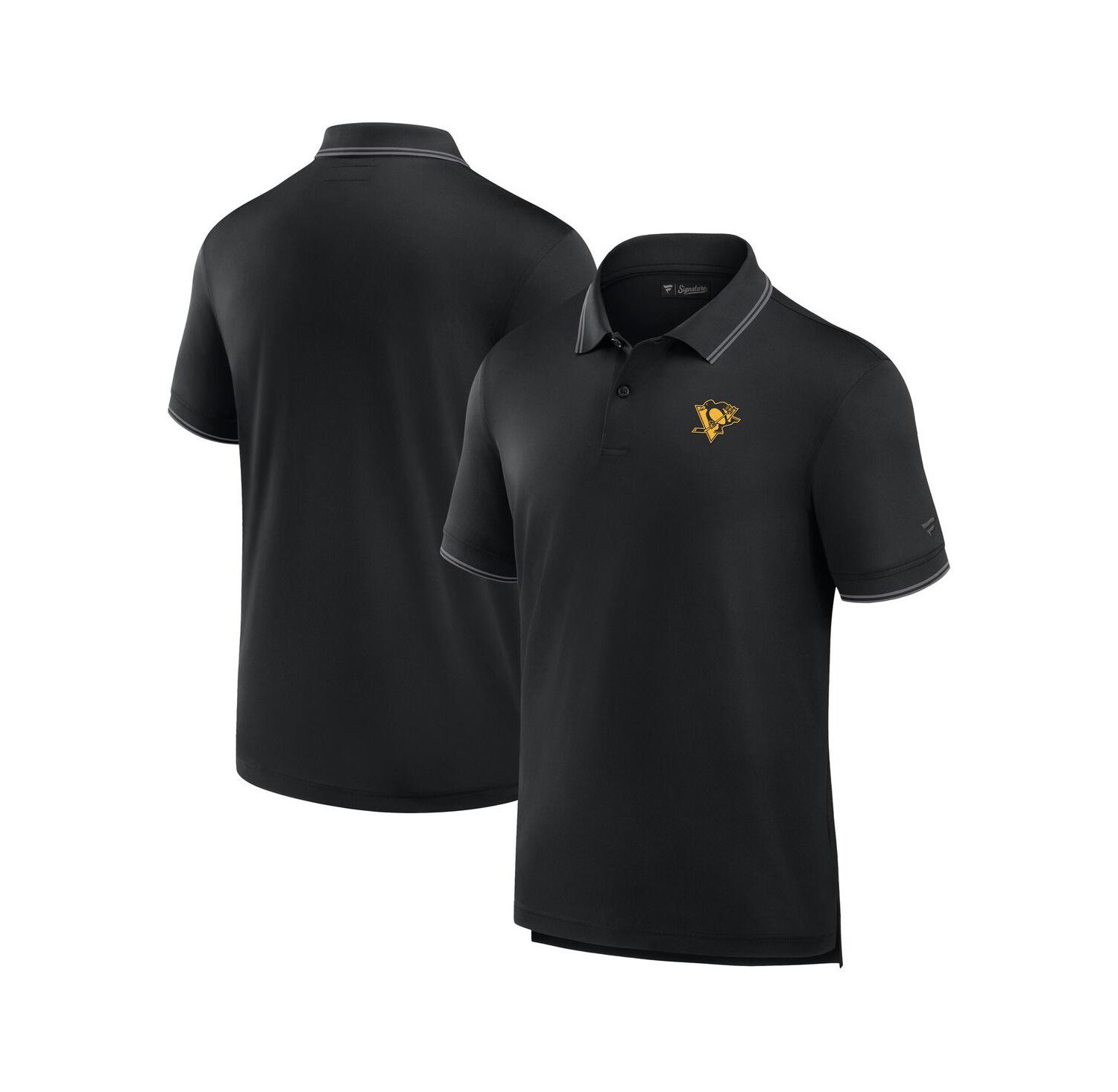 Men's Black Pittsburgh Penguins Front Office Pique Polo Shirt