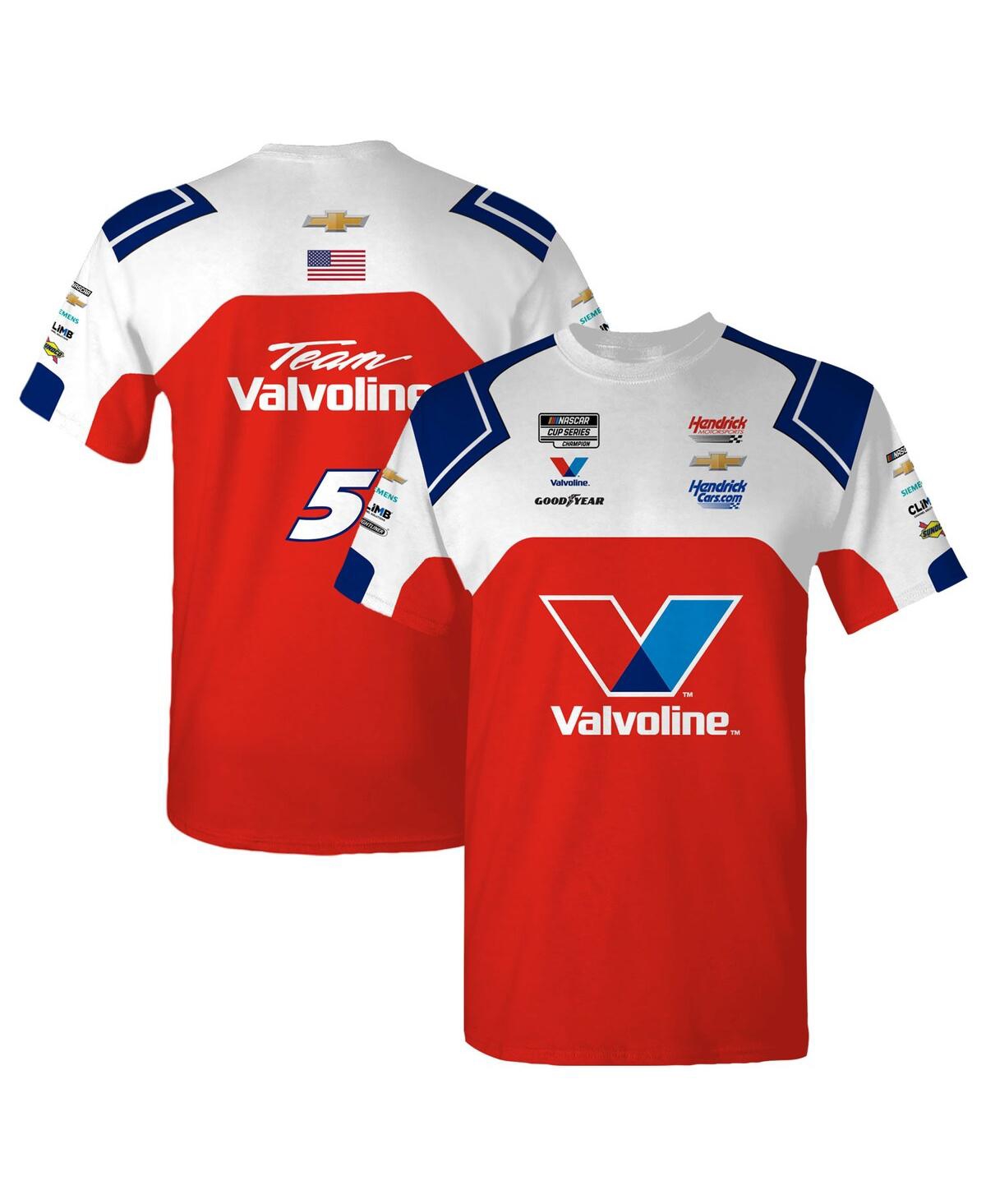 Men's Red Kyle Larson Valvoline Uniform T-Shirt - Red