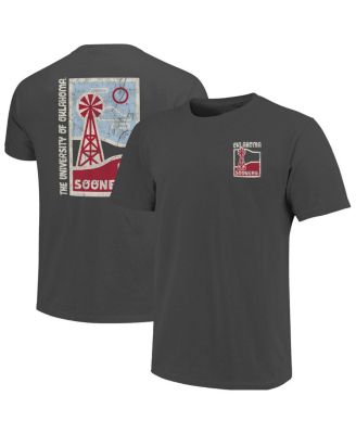 Image One - Men's Graphite Oklahoma Sooners Comfort Colors Minimal Vista Distressed Graphics T-Shirt