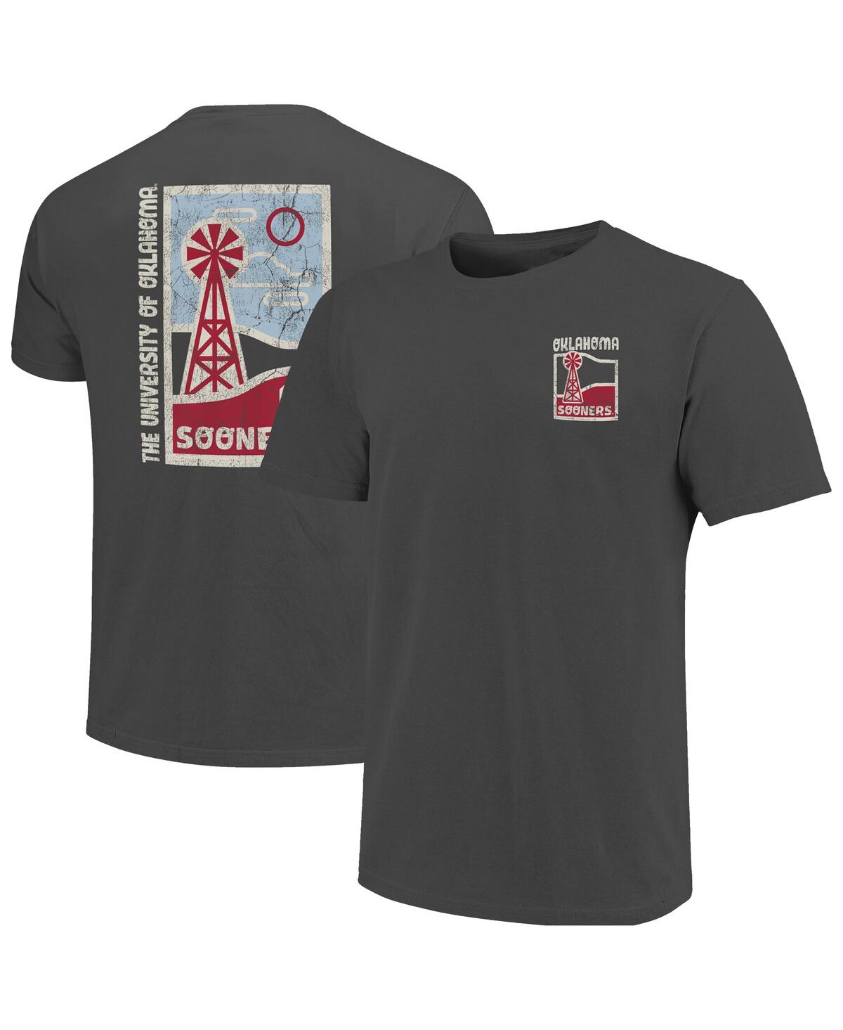 Men's Graphite Oklahoma Sooners Comfort Colors Minimal Vista Distressed Graphics T-Shirt - Graphite