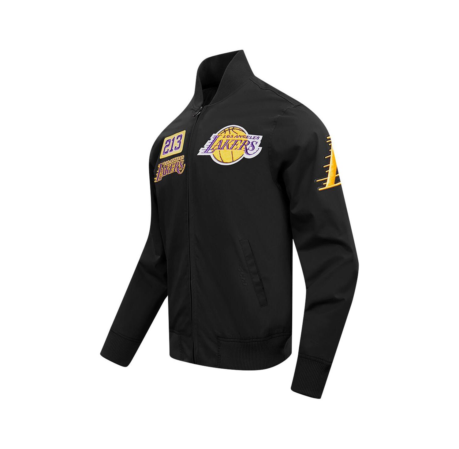 Men's Black Los Angeles Lakers Area Code Twill Full-Zip Jacket