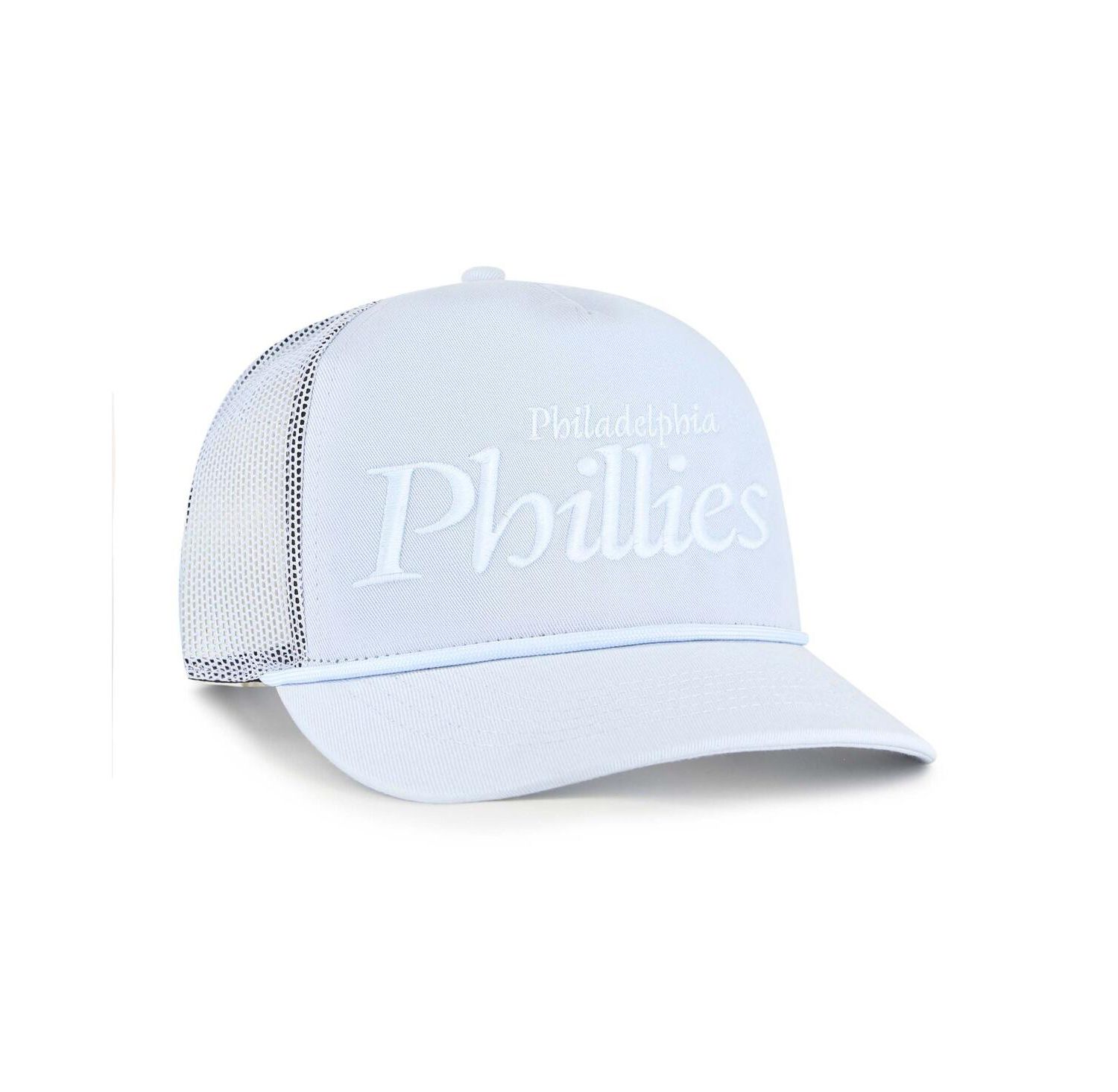 Men's Light Blue Philadelphia Phillies Foundation Script Hitch Adjustable Trucker Hat