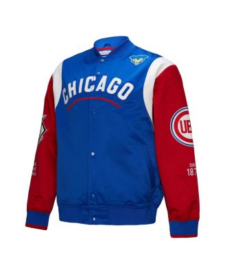 Men's Royal/Red Chicago Cubs Cooperstown Collection Team Origins Satin Full-Snap Jacket
