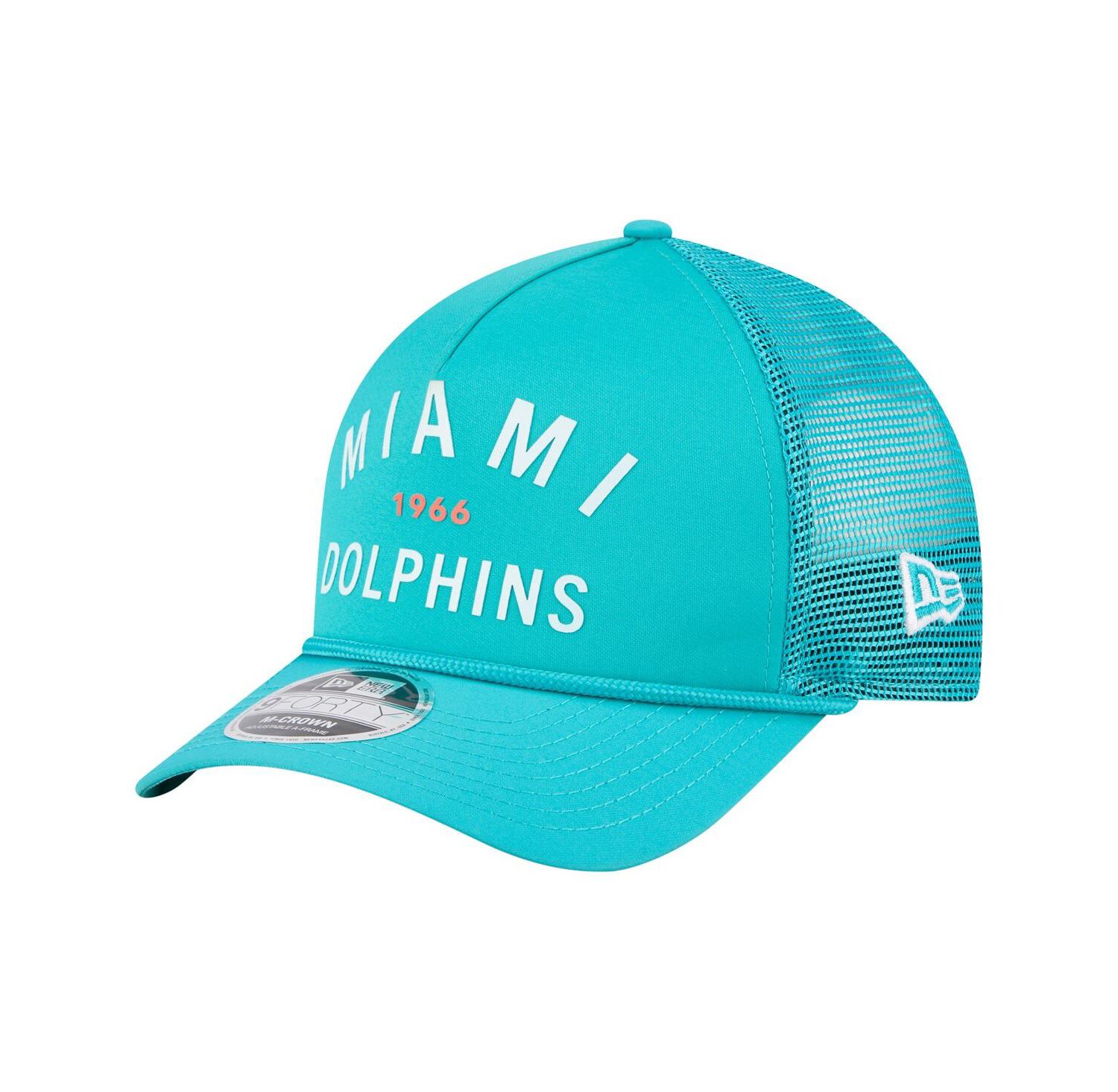 Men's Aqua Miami Dolphins Active Minimalist M-Crown A-Frame 9FORTY Adjustable Hat