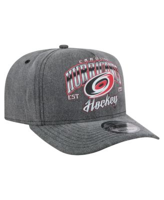 Men's Charcoal Carolina Hurricanes Throwback Washed A-Frame Pre-Curved 9FIFTY Snapback Hat