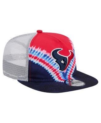 Men's Red/Navy Houston Texans Throwback Dye Golfer Snapback Hat