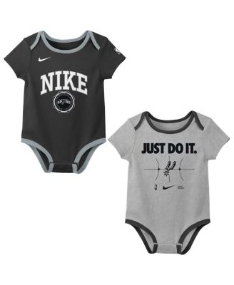 Nike - Newborn Black/Gray&nbsp;San Antonio Spurs Just Do It Two-Pack Bodysuit Set