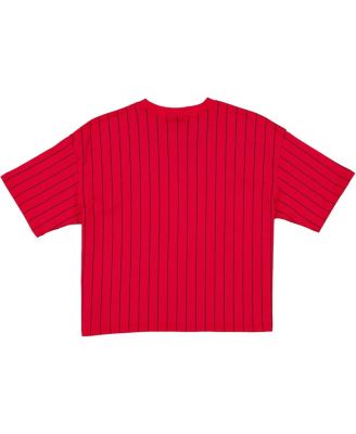 Women's Red/Black Chicago White Sox 2025 City Connect Pinstripe T-Shirt