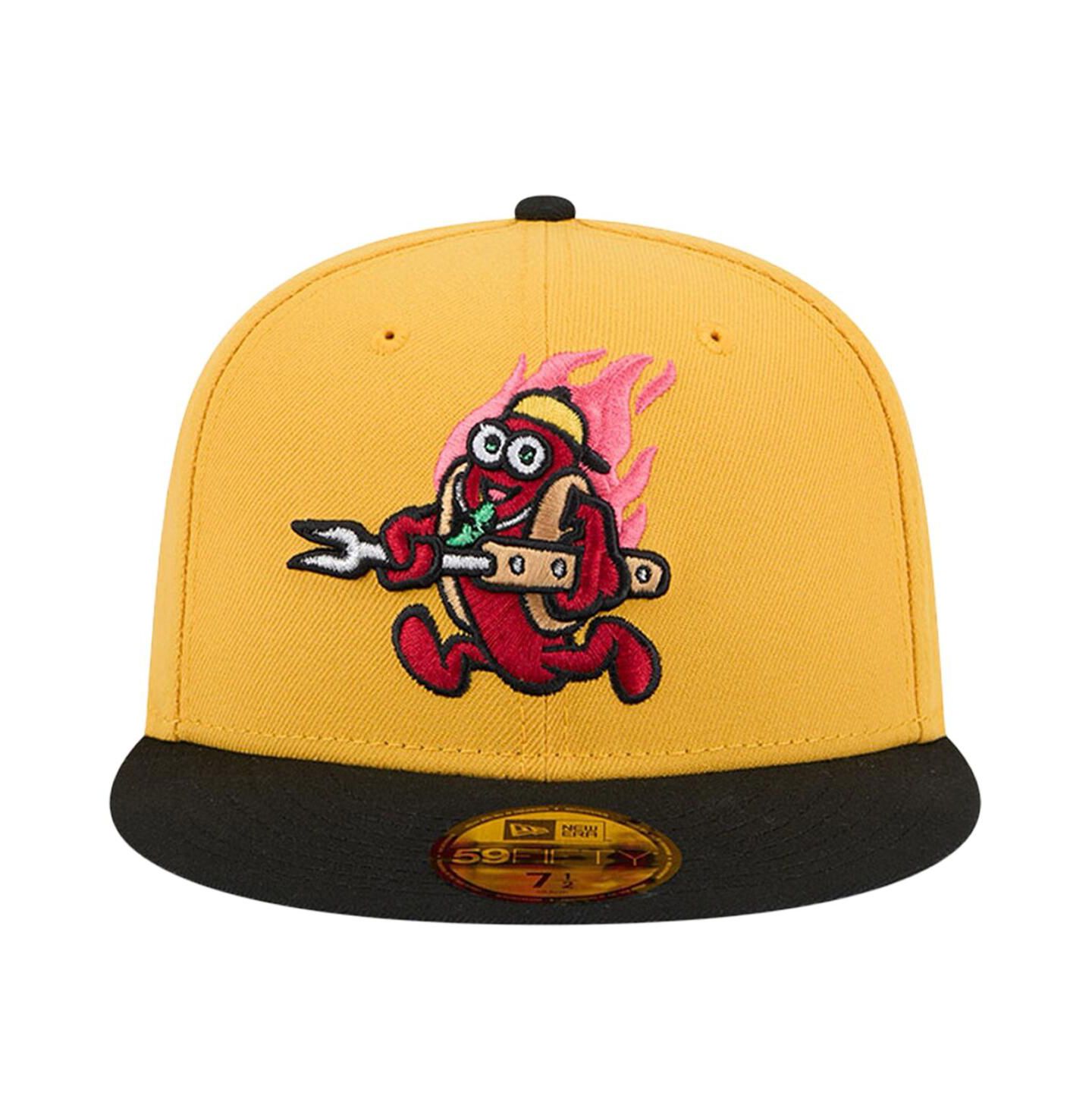 Мужская кепка New Era Yellow Akron RubberDucks Copa de la Diversion 59FIFTY Fitted Hat — фото 2